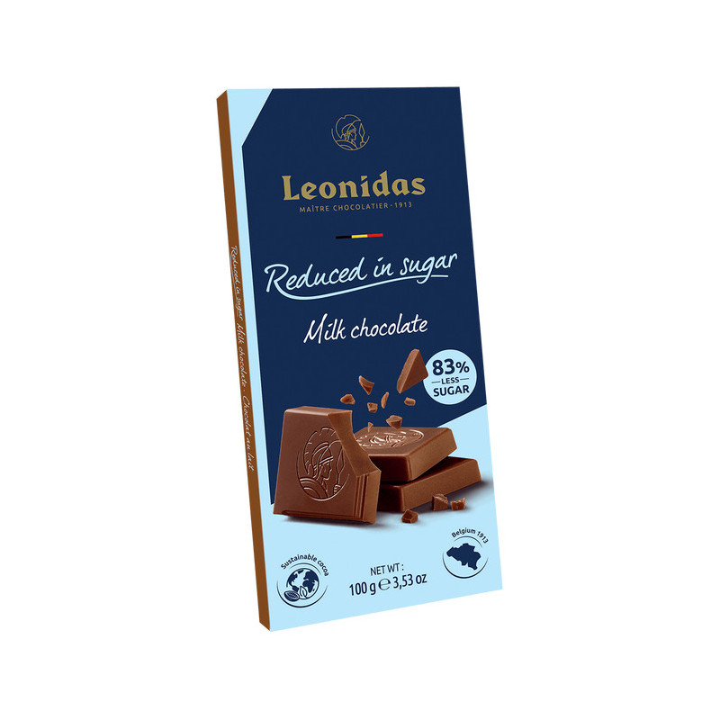 Tablette réduite en sucre chocolat au lait Tablette réduite en sucre chocolat au lait