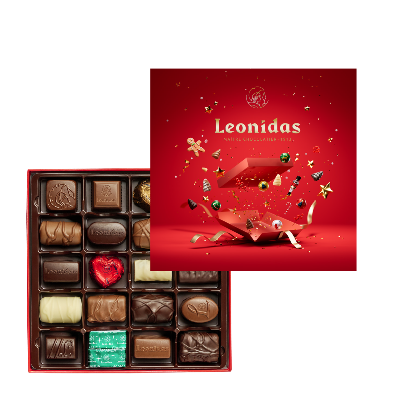 Coffret rouge carré 1 niveau - 300gr